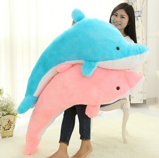 45CM 60CM 100CM Giant Huge Cuddly Stuffed Animals Plush Lovely big dolphin doll / Blue Pink Free Shipping 45CM 60CM 100CM Giant Huge Cuddly Stuffed Animals Plush Lovely big dolphin doll / Blue Pink Free Shipping