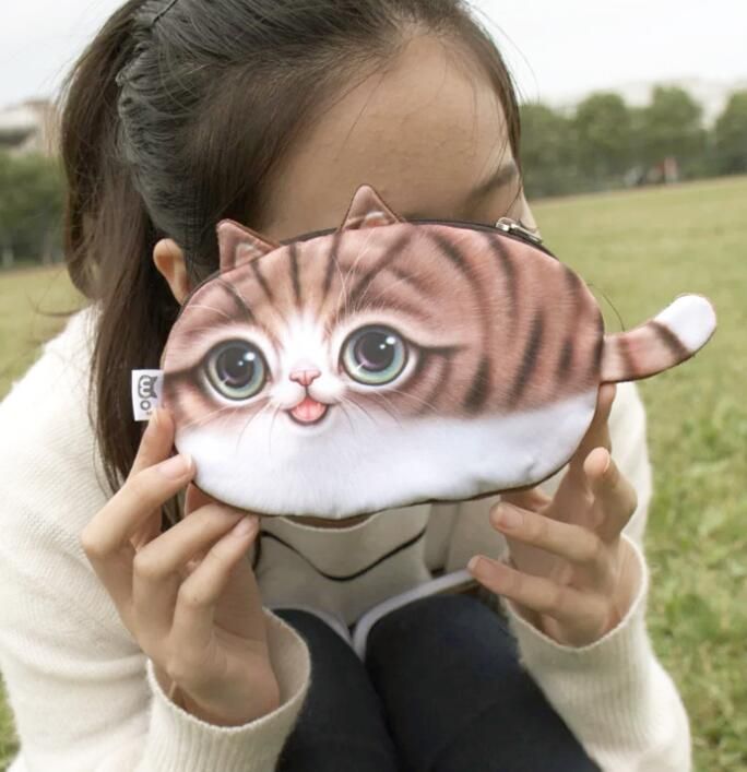 Satin Al Yaratici 3d Boyama Kedi Sikke Canta Harajuku Tarzi