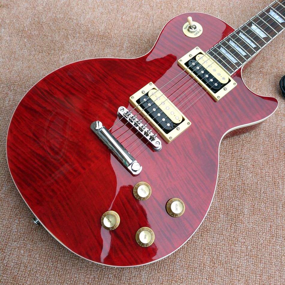 Compra En Existencia Guitarra, Venta Caliente Vino Rojo Brillante Estándar  De Color 100% Guitarra Eléctrica De Madera De Caoba, Envío Gratis Barato |  Entrega Rápida Y Calidad | Es.Dhgate