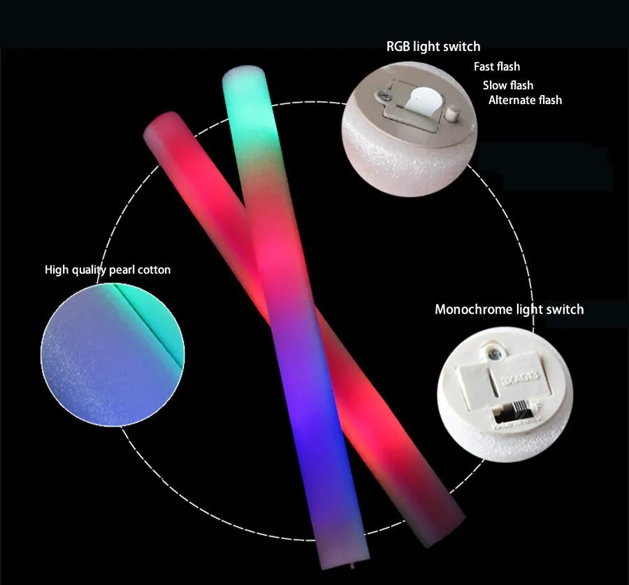 / Mousse LED Stick Colorful Flashing Batons Éclair Du 0,74 € | DHgate