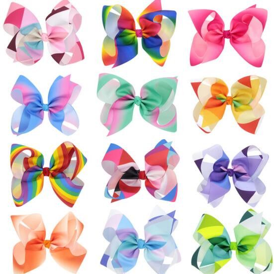 Jojo Rainbow Hair Bows Clip Korean Cheer Bows Grosgrain Boutique