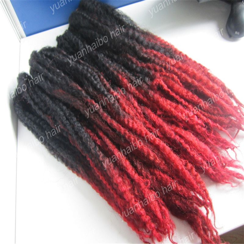 2019 Ombre Red Marley Braid Hair Silver Gray Marley Braiding Hair