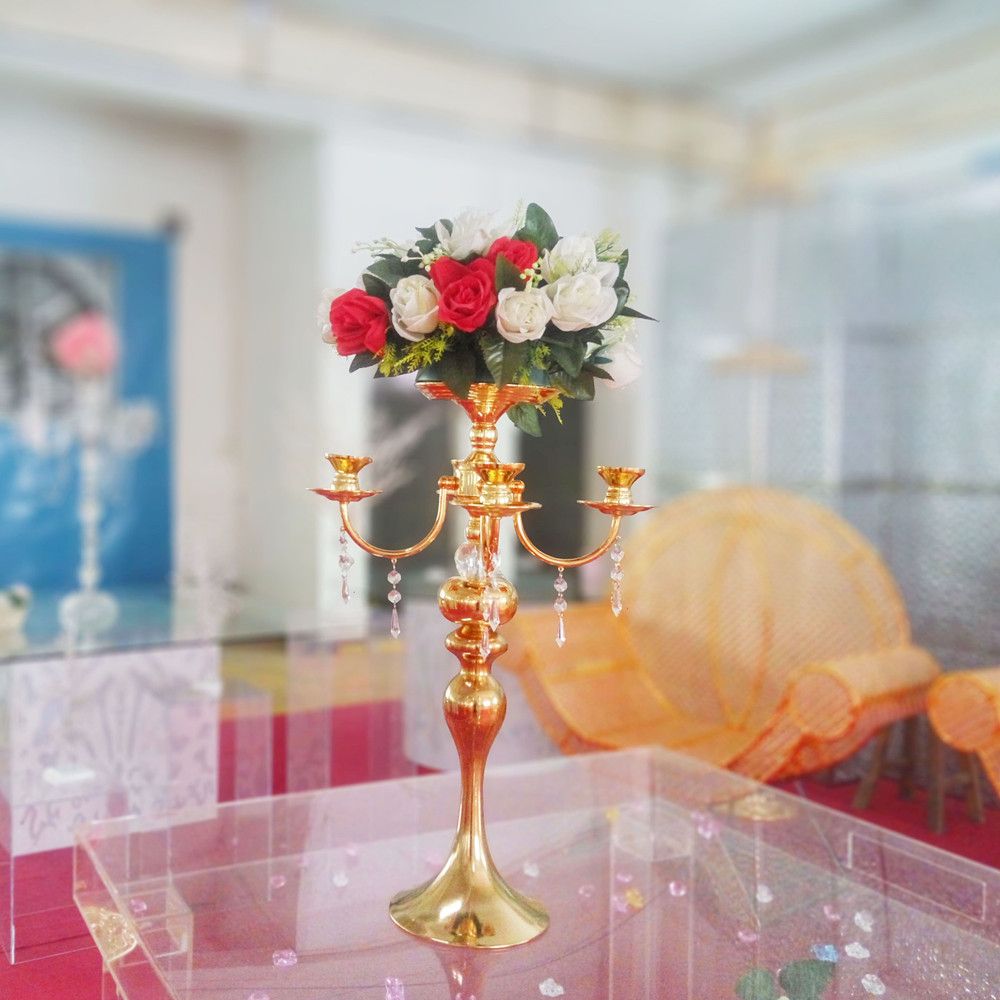 5 рука золотой кристалл канделябры подсвечники в виде держатель свадебные украшения декор США 