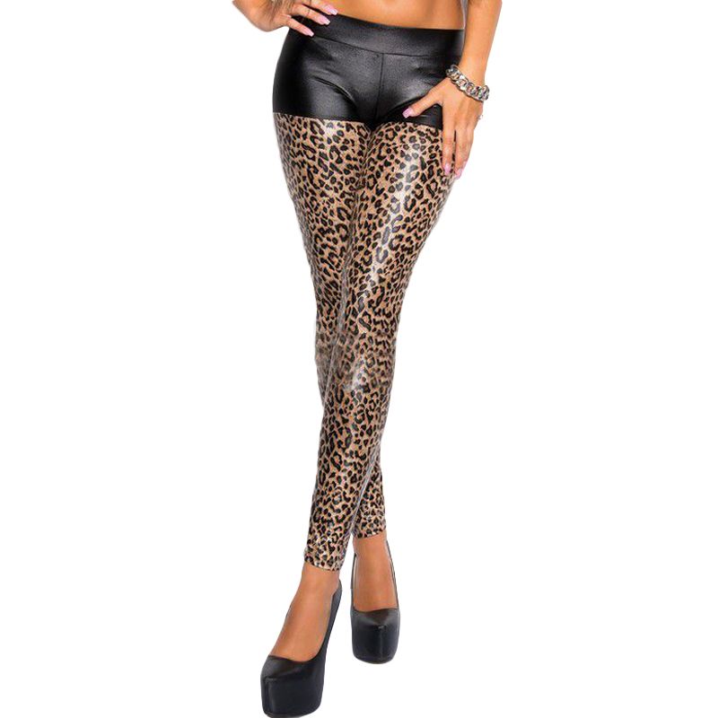 leopard leather pants