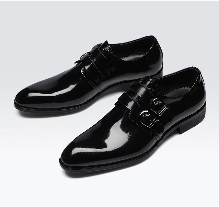 black patent leather work shoes