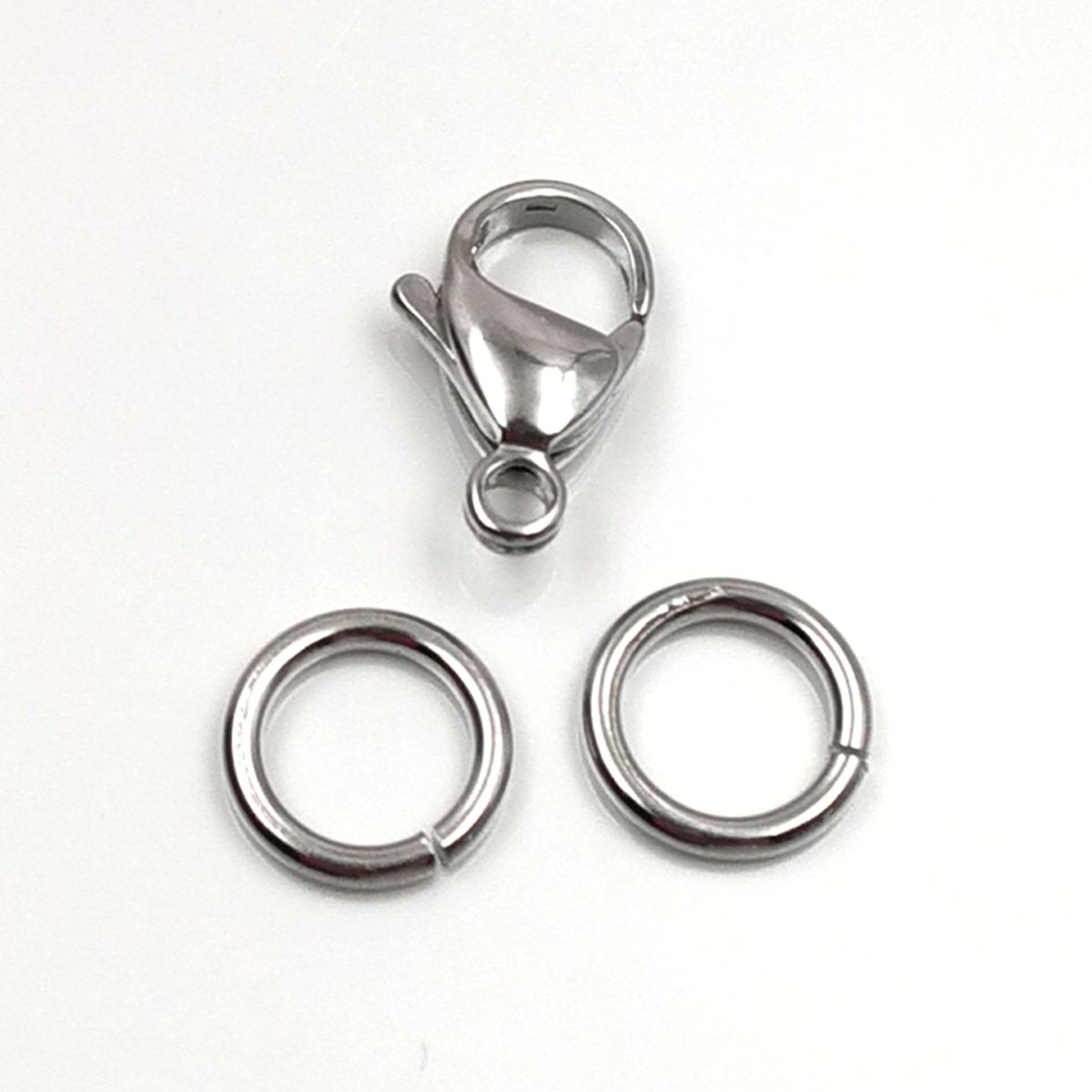 US Seller 12 MM Silver Plated Brass lobster Clasp Pkg of 10 /& 20 Jump Ring