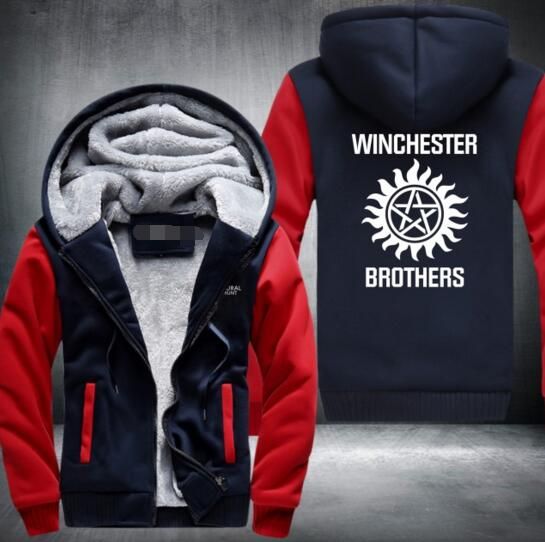 Compre 2017 Novo Supernatural Zip Com Capuz Salvando Pessoas Caça Coisas Casaco Com Capuz Grosso Casacos Com Capuz Winchester Irmãos EUA Tamanho De Wangxiao587, $162,5 | Pt.Dhgate.Com