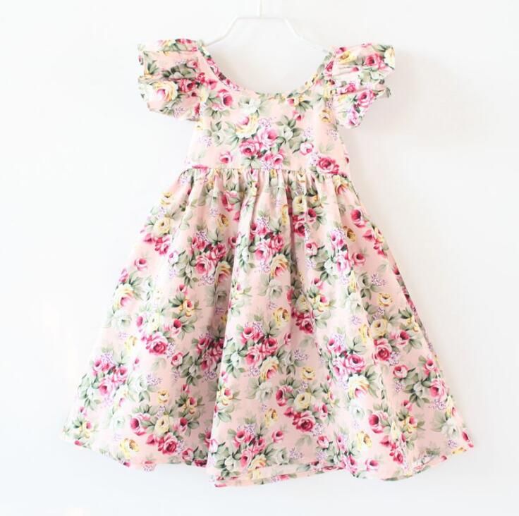 girls pink floral dress