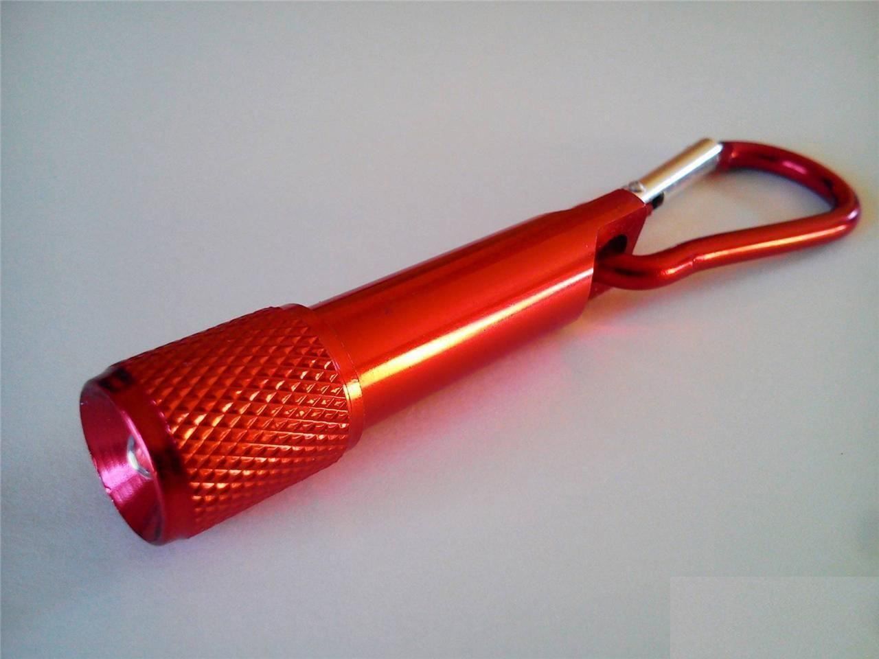 Mini LED Flashlight Aluminum Alloy Torch With Carabiner Ring Keyrings