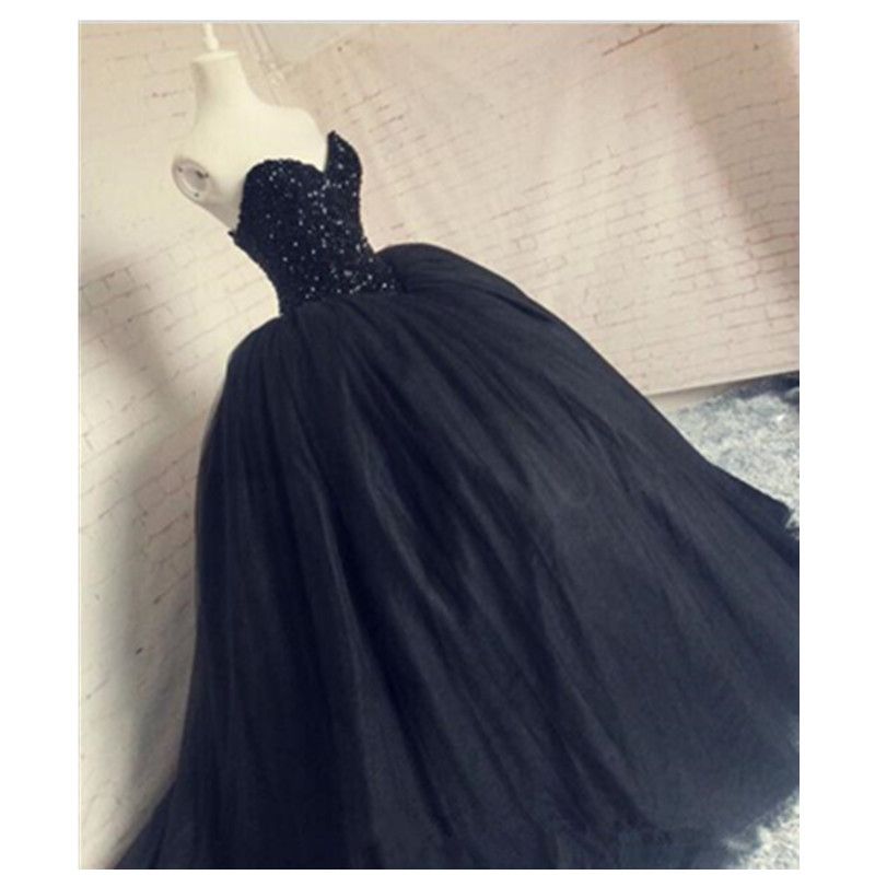 sparkly black wedding dress