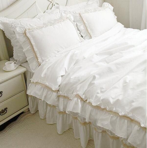 Luxury Original Export Manual Satin Lace Ruffle Bedding Set Queen King Cotton Girl French Princess Wed Home Textile Bedspread Quilt Cover From Lucychen587 185 43 Dhgate Com Textile Bedspread Quilt Cover, Ruffle Bedding King Size