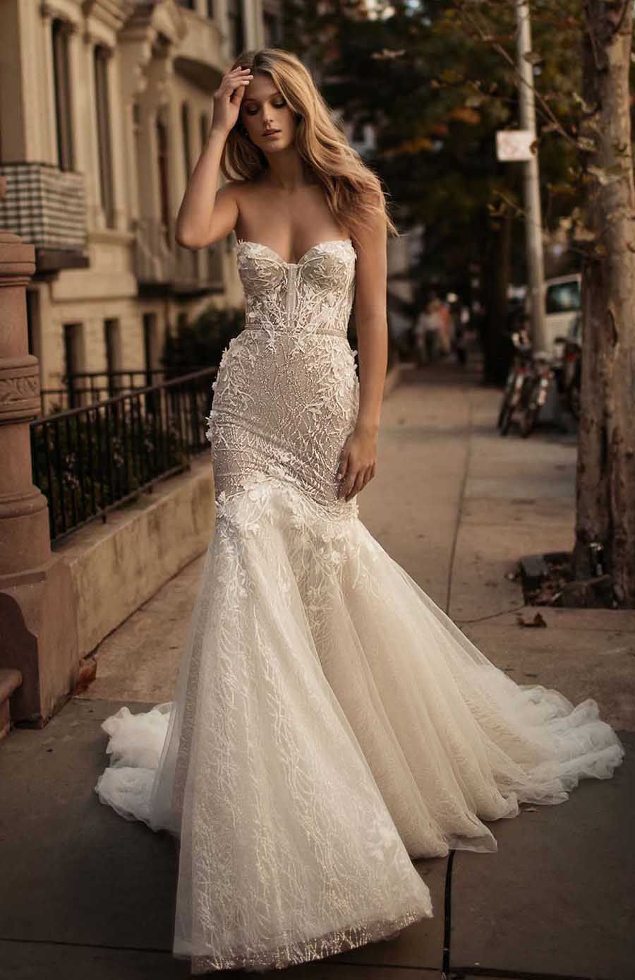 embellished mermaid wedding dress