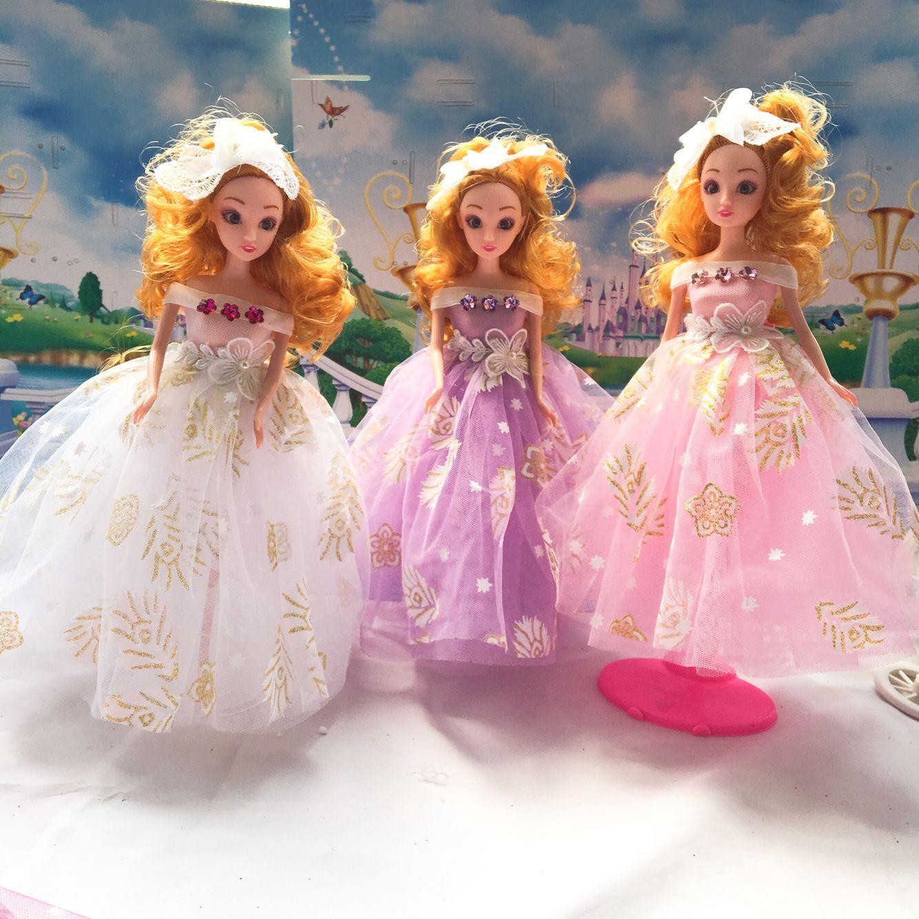 6pcs Lot 30cm Big Movies Cartoon 3D Eye Barbie Toy Doll For Girl Baby Beautiful Dress BJD Dolls Best Gifts #2 6pcs Lot 30cm Big Movies Cartoon 3D Eye Barbie Toy Doll For Girl Baby Beautiful Dress BJD Dolls Best Gifts #2