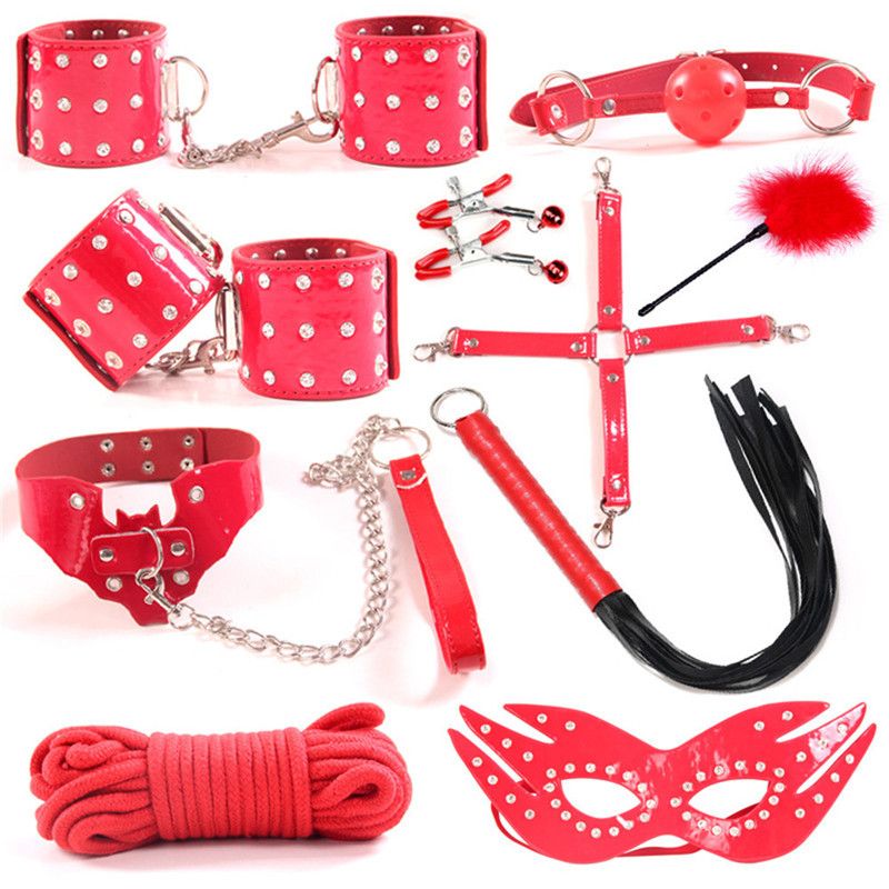 Sex Male Leather Bondage Kit Set Jouets Sexy Jeux Adultes Esclave Jouets  Ensemble Menottes Footcuff Whip Du 16,52 €