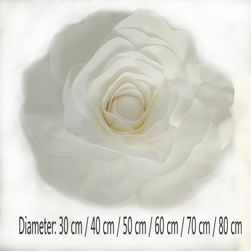 Rose blanche de 30 cm