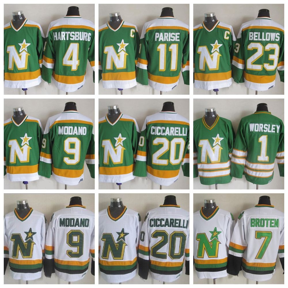 2021 Vintage Minnesota North Stars Hockey Jerseys 1 Gump Worsley 9 Mike Modano 20 Dino Ciccarelli 11 Jp Parise 4 Craig Hartsburg Jerseys Hockey From Redtradesport 31 09 Dhgate Com