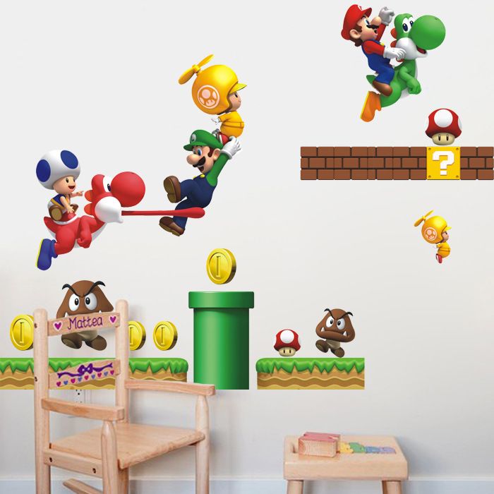 Super Mario Wall Stickers For Kids Room Pvc Wallart Nursery Super Mario Wall Stickers For Kids Room Pvc Wallart Nursery Decals Cartoon Art