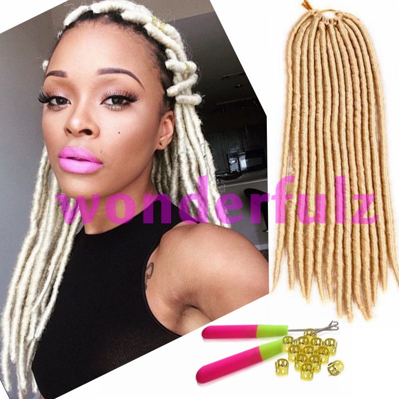 18 Inch New Soft Dread Lock Hair Crochet Twist Hair Faux Locs Black