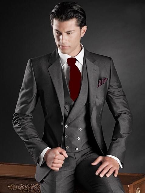 dark grey pant coat matching shirt