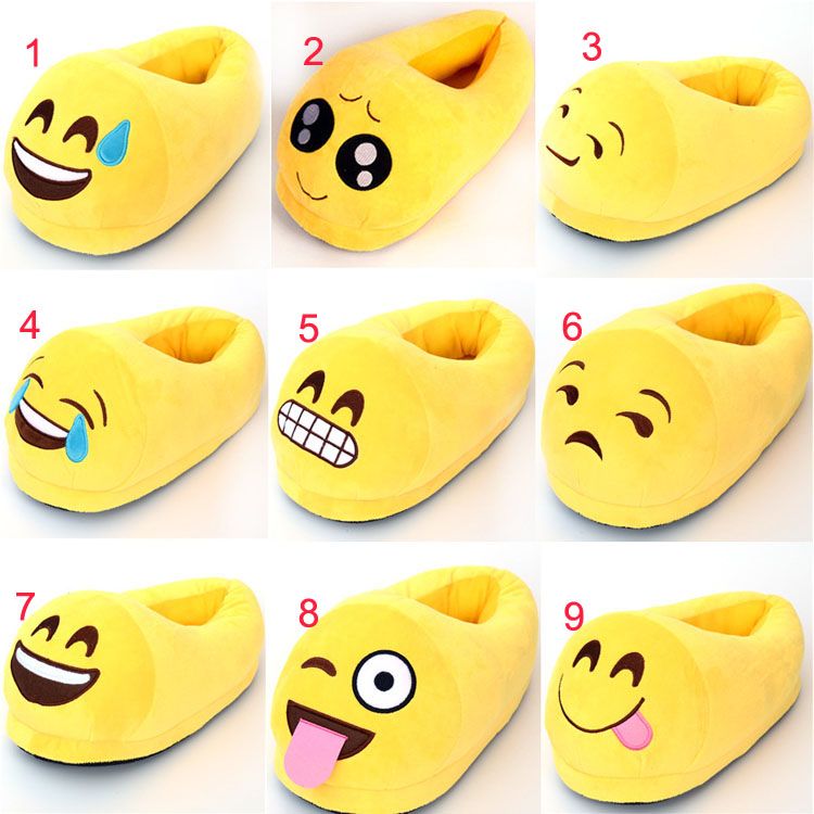Best Emoji Plush Shoes Emoji Smile Facial Super Soft Qq Expression Poops Warm Home Winter Slippers Kid Women Men Embroidery Cotton Christmas Gift Under 6 Dhgate Com