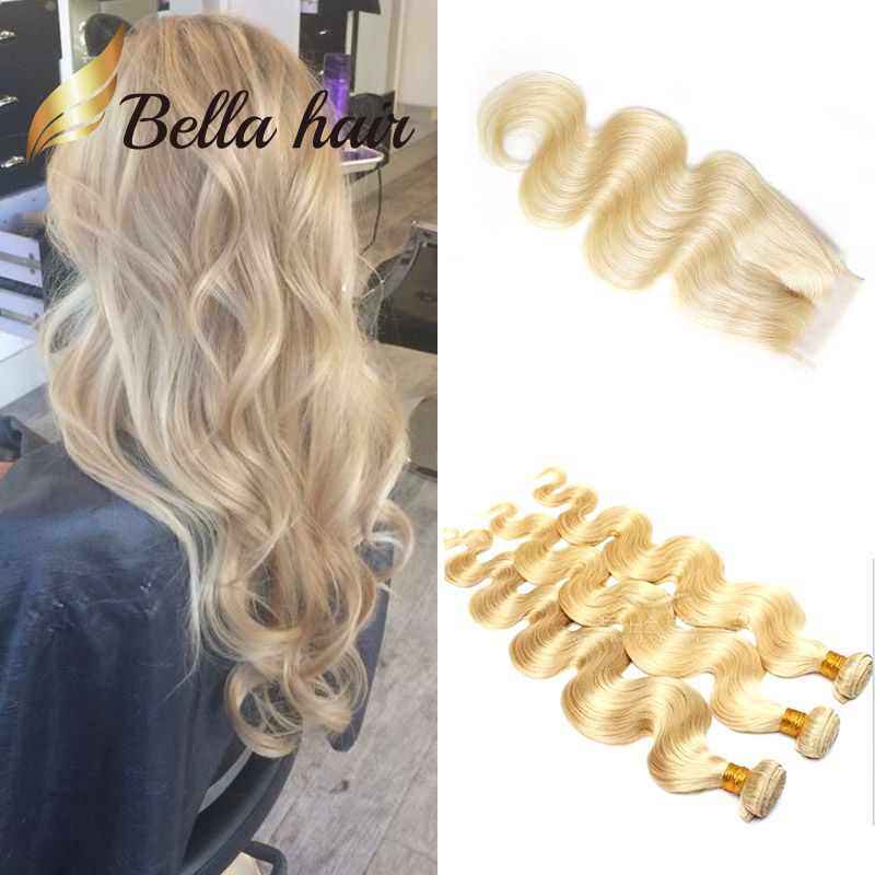 Bella Hair 10a 613 Blonde Bundles With Lace Closure 613 Virgin