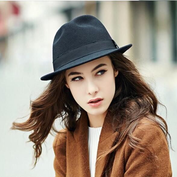 navy fedora hat womens