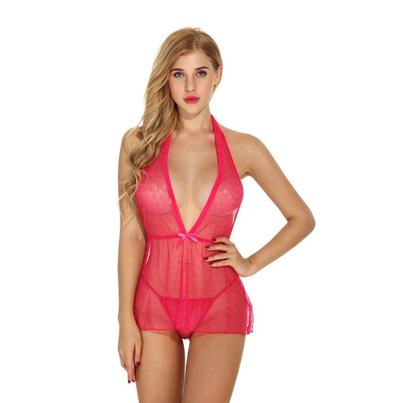 21 Christmas Holiday Dots Lacy Plunge V Neck Babydoll Red Black With Panty Set Women Sexy Intimate Apparel Lingerie Sheer Lacy Sleepwear Dress From Bestielady 4 98 Dhgate Com