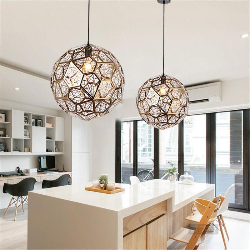 L17 Modern Stainless Steel Diamond Ball Pendant Lights Art Grid