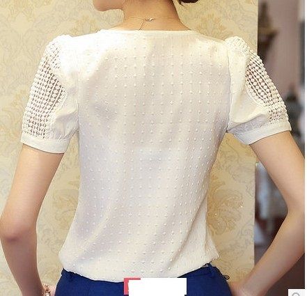 Grosshandel Grosshandelsverschiffen Weisse Bluse Spitze Chiffon Kurzarm Sommer Frauen Tops Koreanisch Aushohlen Damen Shirt Buro Fema Von Yoninahtang 43 Auf De Dhgate Com Dhgate