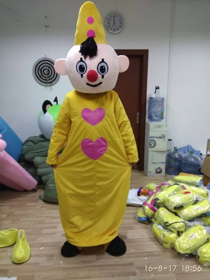 Volwassen karakter bumba mascotte kostuum clown mascotte kostuum fancy outfit met gratis verzending