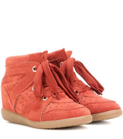 red wedge trainers