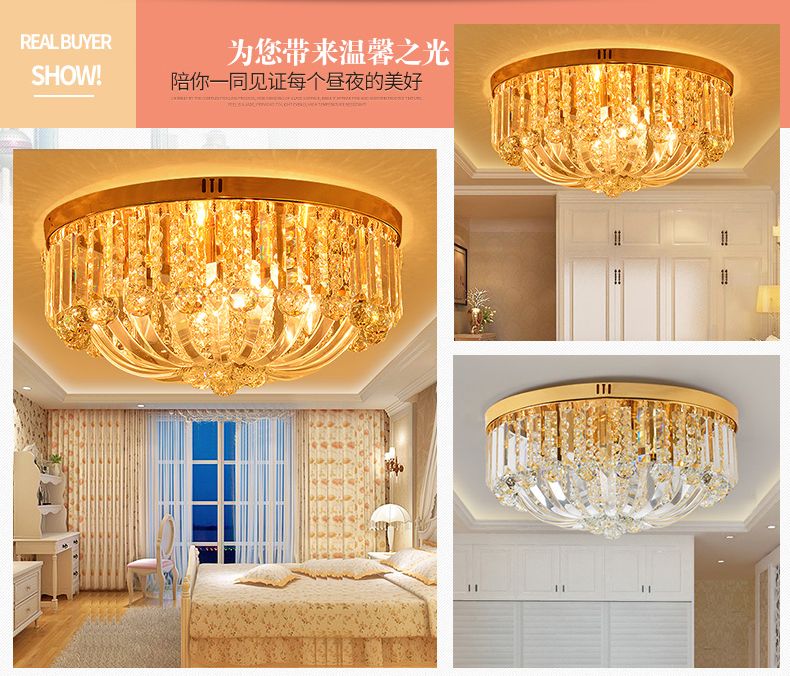 Led Modern Crystal Ceiling Lamps Gold American Crystal Ceiling