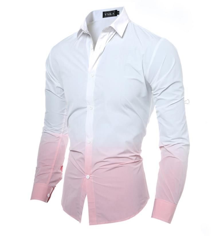 Vska Men Crew-Neck Long Sleeve Fashional Relaxed-Fit Solid Top Tee