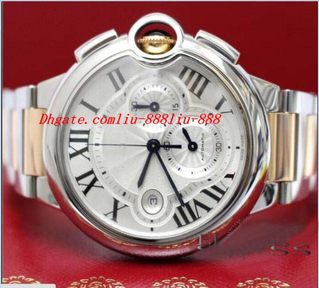 Montre Breitling Chronomat automatique acier et or cadran bleu metallica 44  mm