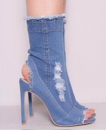 Denim Booties Online, 60% OFF | www 