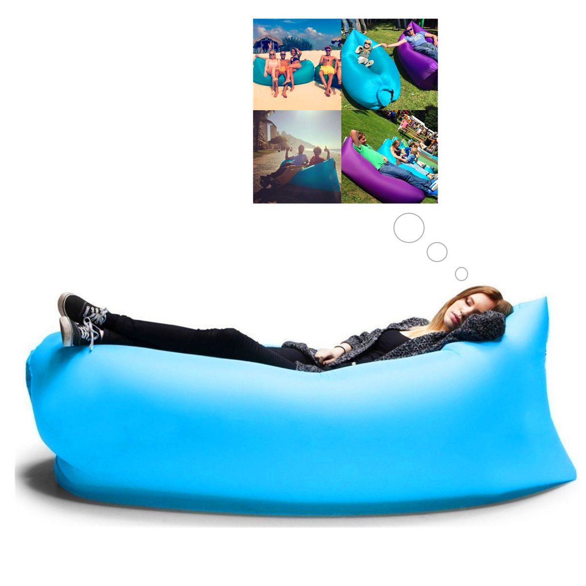 beach bed filled with air