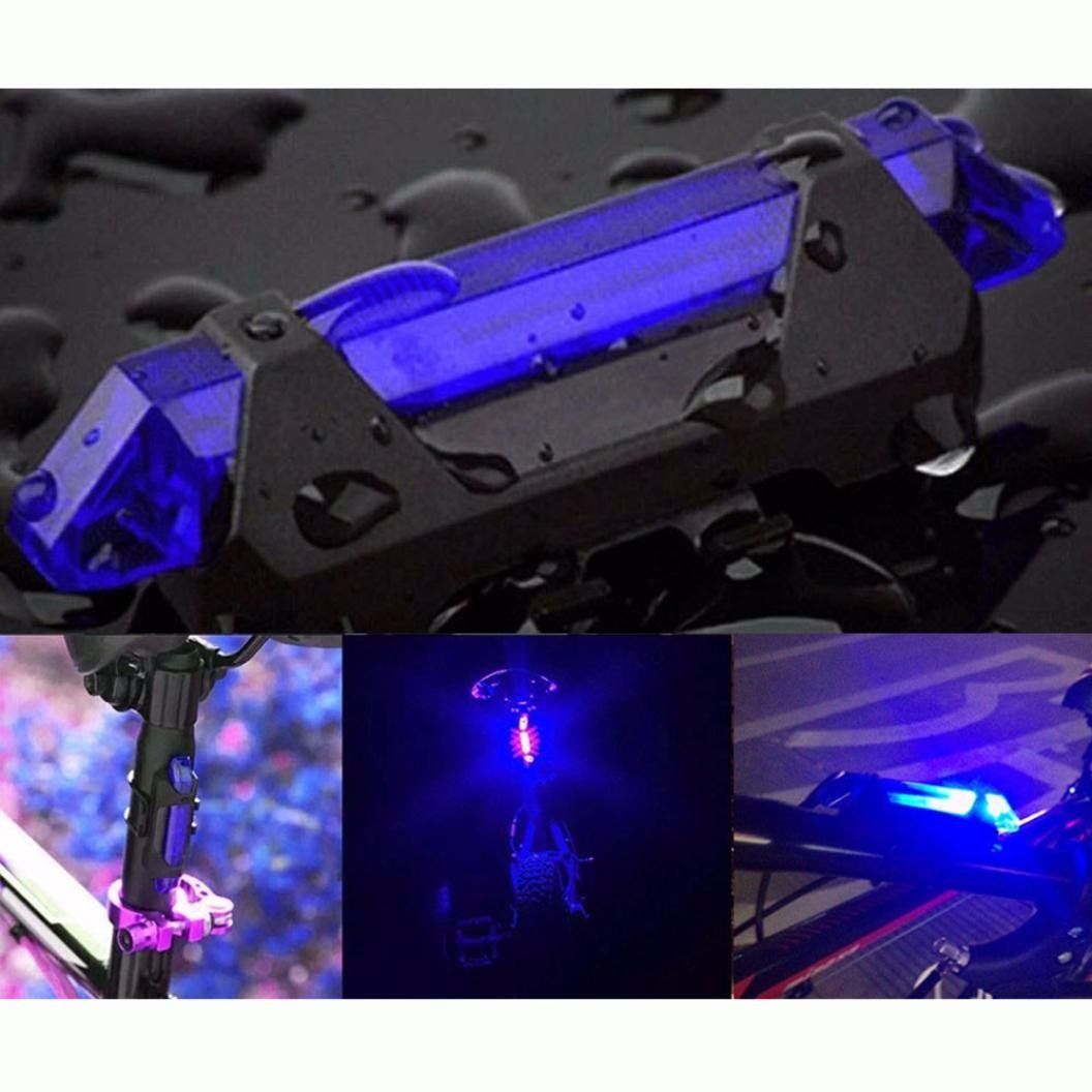 5LED USB Rechargeable Bike Bicycle Light Rear Back Safety Tail Light White New a