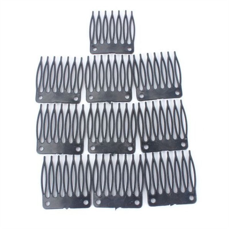 Xuxisowo 30 Pcs wig clips wig comb wig combs to secure wig 7-teeth Wig  combs for Making Wig Caps clips for wigs combs for wigs (60 pieces, Mixed)