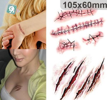 Halloween Temporary Tattoos Terror Wound Bloodstain Scar Scratch Transfer Tattons Zombie The Walking Dead Rc2251 From Jose Heliangmr 0 13 Dhgate Com Halloween Temporary Tattoos Terror Wound Bloodstain Scar Scratch Transfer Tattons Zombie The Walking Dead Rc2251 From Jose Heliangmr 0 13 Dhgate Com