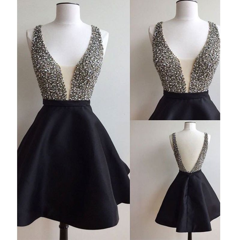 Vestidos de chiffon con escote en V profundo y abertura Plata