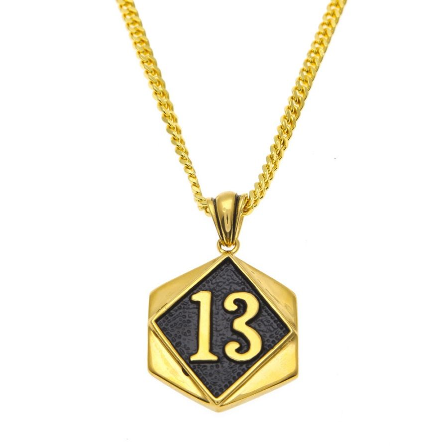 Men Lucky Number 13 Pendant Necklaces 
