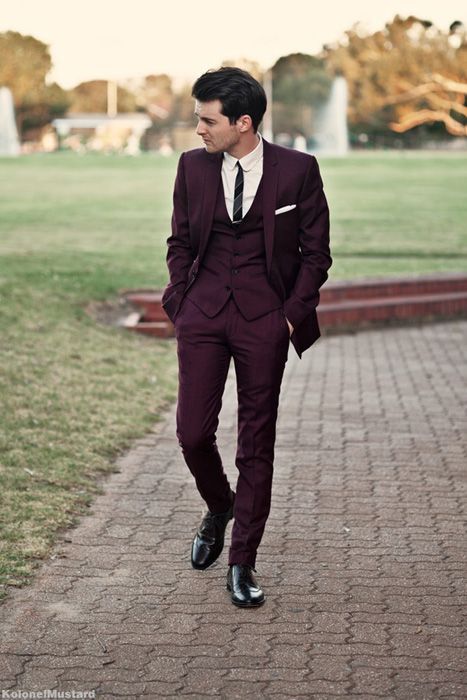 burgundy wedding suit