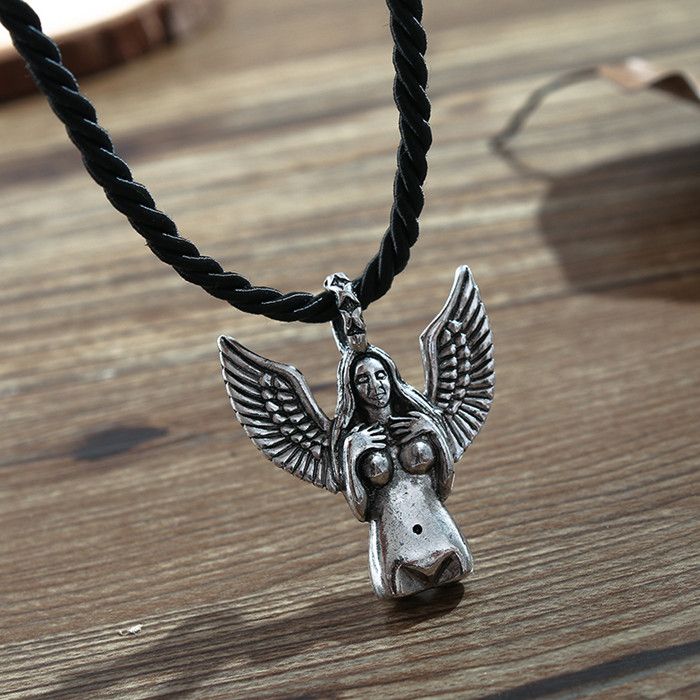 Angel Wings Naked Female Pendant, Lucky 