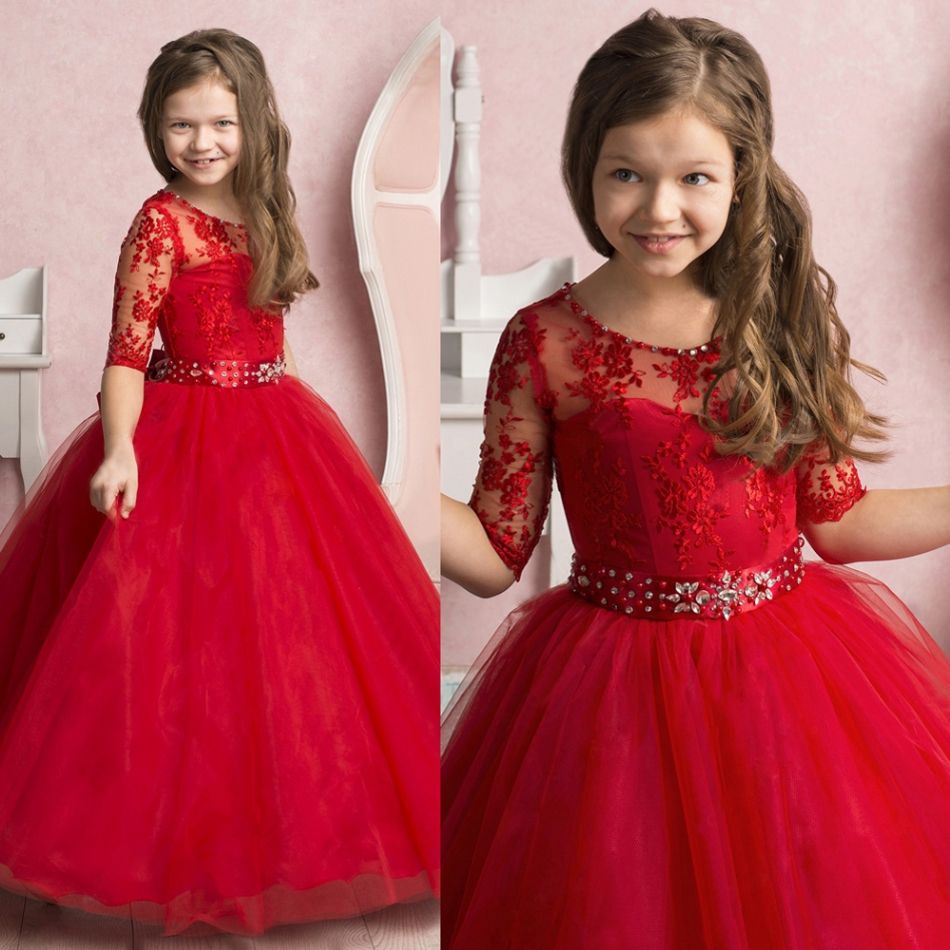 red long dress for kids