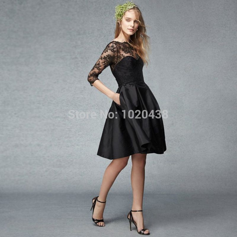 three quarter length cocktail dresses