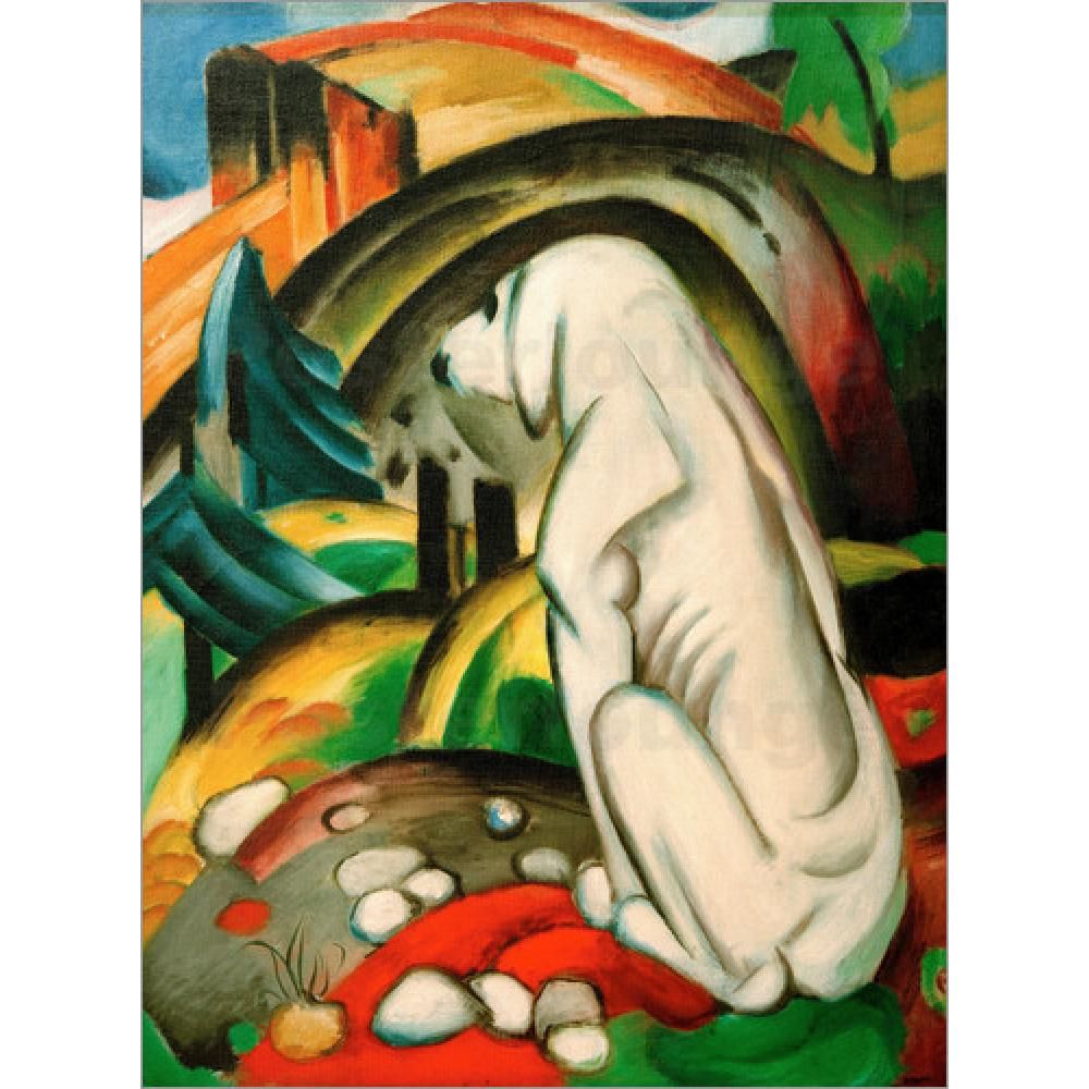 2020 Abstract Modern Art The White Dog By Franz Marc Oil Painting