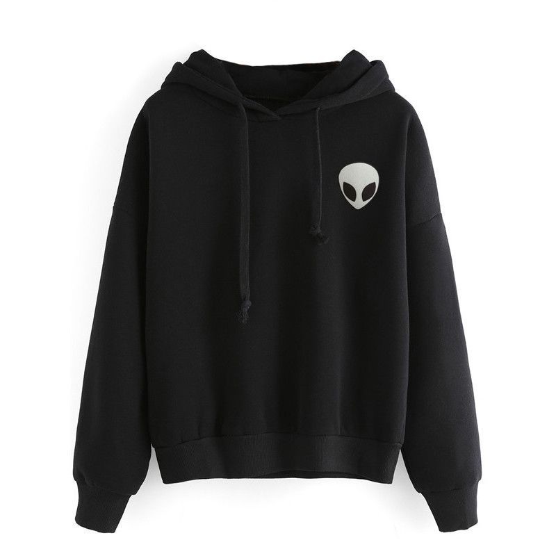 Compra Sudaderas Para Mujer Con Capucha Manga Larga Primavera Otoño Moda  Casual Impresión Alienígena Mujeres Delgadas Hoodies Negro Gris Moletom  Kpop Barato | Entrega Rápida Y Calidad | Es.Dhgate