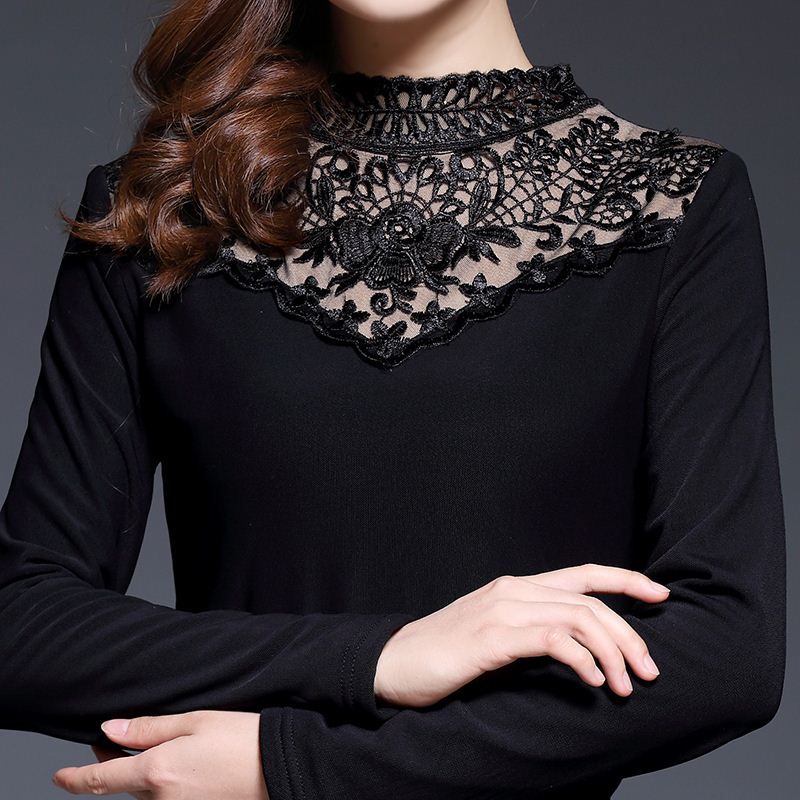 2020 2016 Winter New Lace Velvet Thick Women Shirt Plus Size Female Tops Gauze Casual Slim Stand Corduroy Designs Black Women Blouse From Bidalina 13 96 Dhgate Com