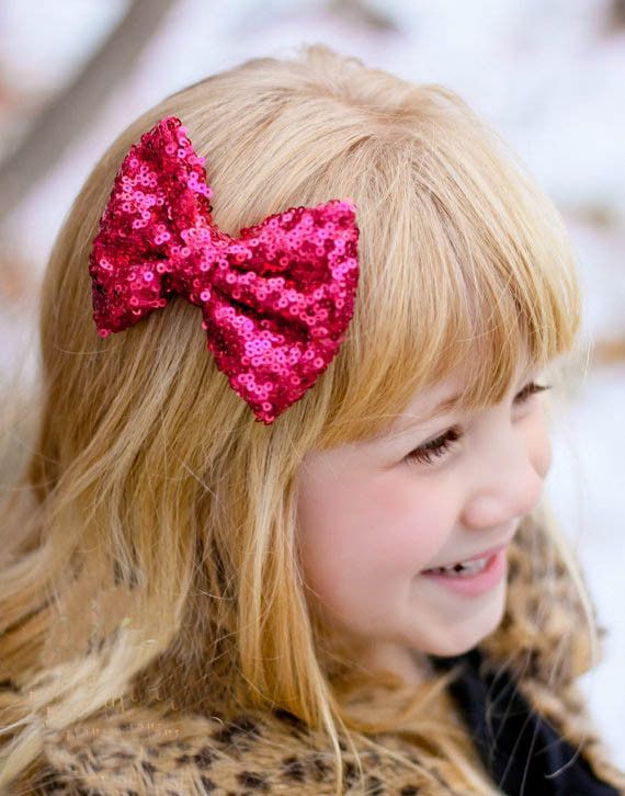 Vente-Filles Rose Hair Bow Floral Tissu cheveux arcs Handmade clips cheveux 