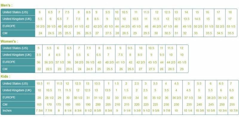 yeezy boost v2 size chart